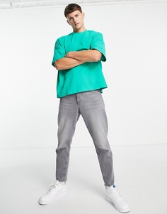 Ярко-зеленая oversized-футболка из пике ASOS DESIGN-Зеленый цвет