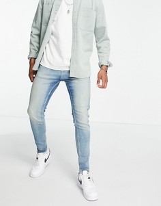 Синие выбеленные джинсы скинни New Look-Голубой