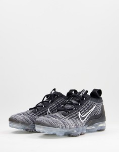 Кроссовки черного и серого цветов Nike Air Vapormax 2021 Flyknit MOVE TO ZERO-Серый