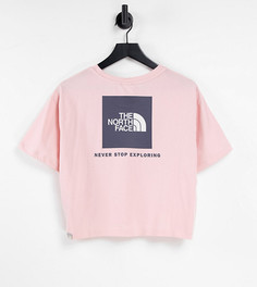 Укороченная футболка синего/розового цветов The North Face Redbox – эксклюзивно для ASOS-Розовый цвет