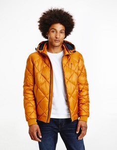 Золотистый пуховик со стеганым ромбовидным узором Tommy Hilfiger