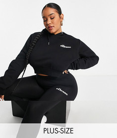Комплект черного цвета из укороченного худи и легинсов ellesse Plus-Черный цвет