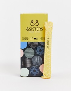 Тампоны с аппликатором из экологичных материалов для выделений слабой/средней интенсивности &SISTERS, 16 штук-Бесцветный