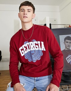 Свободный лонгслив бордового цвета ASOS DESIGN-Красный
