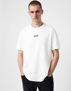 Белая футболка с логотипом на груди AllSaints Opposition-Белый
