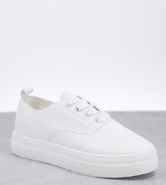 Белые кроссовки на платформе со шнуровкой для широкой стопы London Rebel-Белый