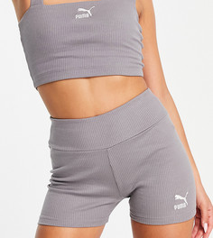 Серые шорты-леггинсы в рубчик Puma-Серый