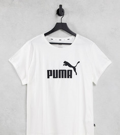Белая футболка с крупным логотипом PUMA Plus Essentials-Белый