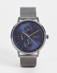 Серые часы с сетчатым ремешком-браслетом Hugo Exist-Серый
