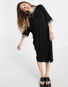 Черное oversized-платье миди Monki-Черный цвет