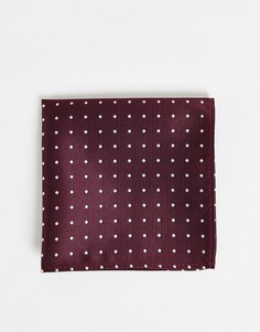 Бордовый платок для нагрудного кармана в горошек French Connection-Красный