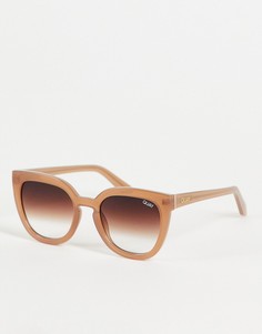 Женские солнцезащитные очки «кошачий глаз» в коричневой оправе Quay Noosa-Коричневый цвет
