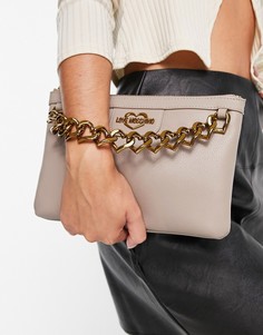 Серый кошелек с цепочкой Love Moschino-Коричневый цвет