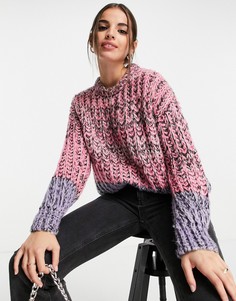 Oversized-джемпер в стиле колор блок ASOS DESIGN-Розовый цвет