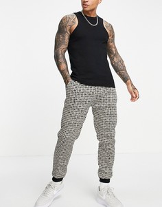Коричневые джоггеры с монограммой (от комплекта) Topman-Коричневый цвет
