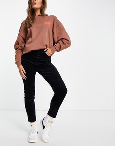 Синие вельветовые брюки зауженного кроя Monki-Голубой
