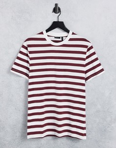 Футболка в полоску (бордовый/белый) ASOS DESIGN-Красный