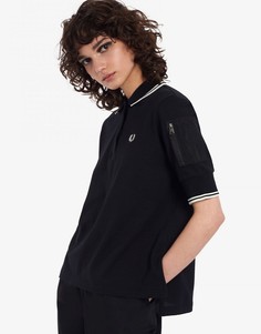 Черная футболка из пике с карманом Fred Perry-Черный цвет