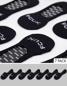 Набор из 7 пар черных невидимых носков FCUK-Черный цвет French Connection