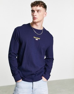 Темно-синий лонгслив с логотипом по центру из капсульной коллекции Polo Ralph Lauren Sport