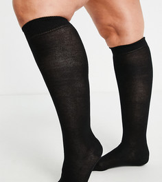 Черные носки до колена ASOS DESIGN Curve-Черный цвет