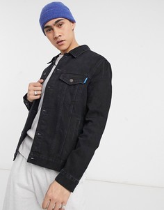 Черная джинсовая куртка Bershka-Черный цвет