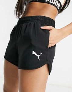 Спортивные шорты из черной ткани PUMA-Черный цвет