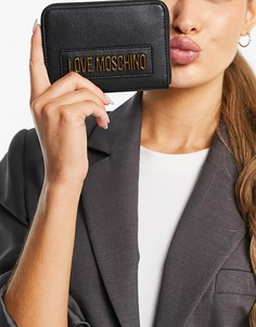 Черный кошелек с логотипом Love Moschino-Черный цвет