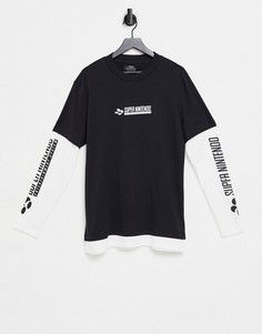 Черная футболка с принтом "Super Nintendo" Bershka-Черный