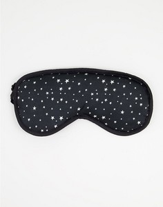 Атласная маска для глаз с черным звездным принтом из смесового органического хлопка Vero Moda-Черный цвет