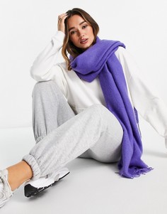 Фиолетовый очень мягкий шарф с бахромой ASOS DESIGN-Фиолетовый цвет