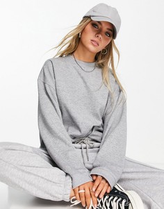 Oversized-свитшот серого меланжевого цвета Topshop-Серый