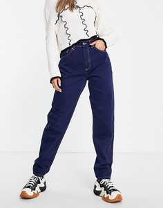 Темно-синие свободные джинсы в винтажном стиле с контрастными строчками ASOS DESIGN-Темно-синий
