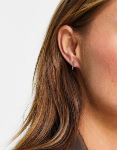 Золотистые серьги-гвоздики в виде звездочек с цепочками Pieces-Золотистый