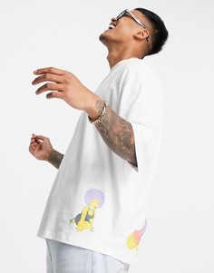 Белая футболка в стиле oversized с принтом Пэтти и Сельмы Симпсон ASOS DESIGN-Белый