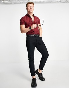 Бордовая оксфордская рубашка облегающего кроя New Look-Красный