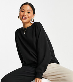 Черный спортивный свитшот в стиле super oversized ASOS DESIGN Petite-Черный цвет