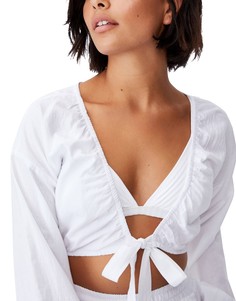 Белый пляжный топ с завязкой спереди (от комплекта) Cotton:On