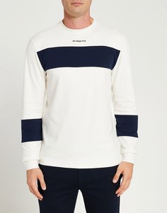 Узкая футболка цвета экрю в стиле колор блок River Island-Светло-бежевый цвет