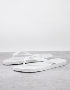 Белые шлепанцы с классическими ремешками Havaianas-Белый