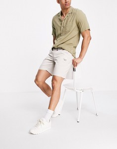 Бежевые шорты с завязкой-шнурком Bershka-Нейтральный