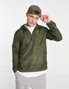 Куртка-анорак без застежки цвета хаки с воротником на молнии Brave Soul-Зеленый цвет