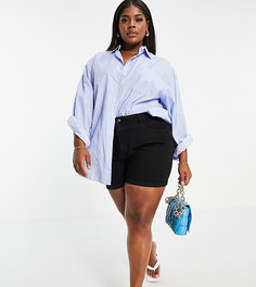 Черные джинсовые шорты в винтажном стиле Vero Moda Curve-Черный цвет