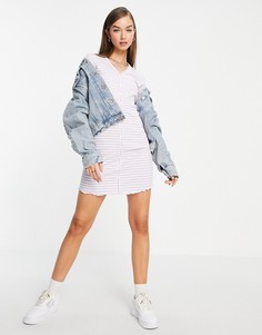 Облегающее платье мини на пуговицах в сиреневую полоску Vero Moda-Многоцветный