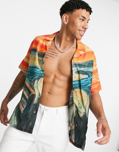 Разноцветная рубашка с принтом картины «Крик» Мунка Topman Edvard-Multi