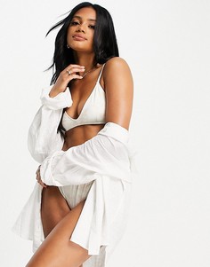 Персиковый мягкий бюстгальтер с треугольными чашечками и мраморным принтом от комплекта Bolongaro Trevor-Розовый цвет