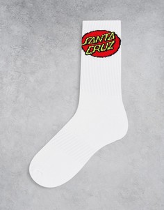 Белые носки с круглым принтом Santa Cruz-Белый