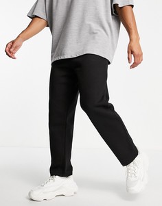 Черные oversized-джоггеры с широкими штанинами Bershka-Черный цвет