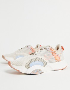 Кроссовки светлого и розового цвета Nike Training SuperRep Go 2-Белый