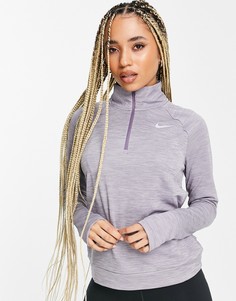 Фиолетовый топ с короткой молнией Nike Running Pacer-Фиолетовый цвет